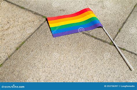 Rainbow Gay Pride Flag Symbol Of Lgbt Community Stock Image Image Of Held Minorities