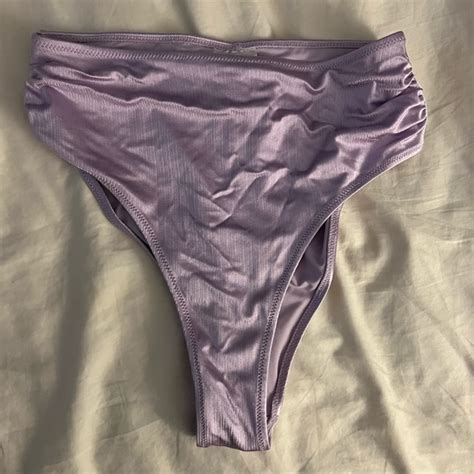 H M Swim Metallic Purple Bikini Bottoms Never Worn Size Poshmark