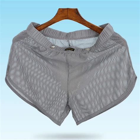 Sexy Man Boxershorts Lingerie Briefs See Through Mesh Hollow Loose Lounge Boxer Shorts Underwear