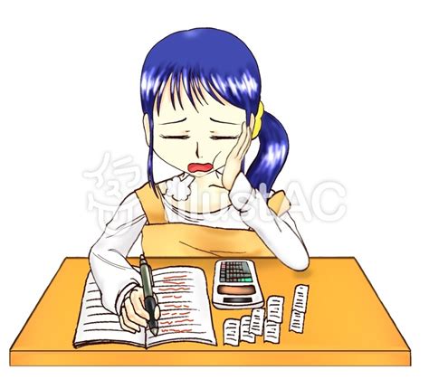 家計簿をつける主婦イラスト No 1127259／無料イラストなら「イラストac」
