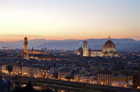 The Duomo At Sunset Florence Italy Stock Image Image Of Tourist