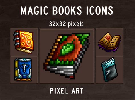 Magic Books Pixel Art Icons Pack By D Game Assets On Dribbble