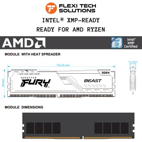 KINGSTON FURY Beast DDR4 2666MHz / 3200MHz / 3600MHz Black RAM Up to 64GB – Flexi Tech