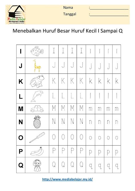 Menebalkan Huruf Besar Dan Huruf Kecil I Sampai Q