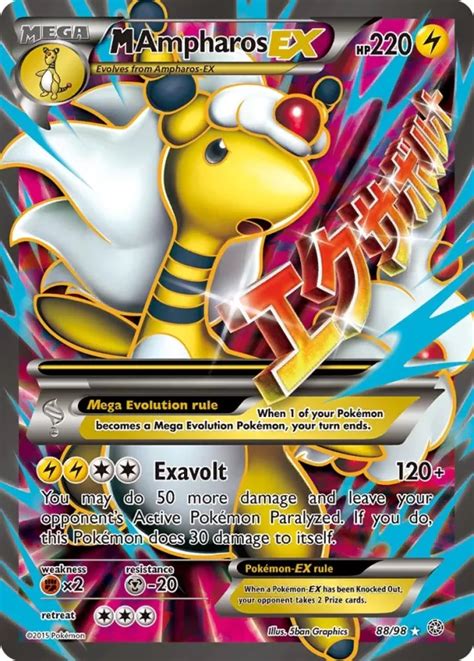 Pokémon XY Ancient Origins Card 088 M Ampharos EX Standard Holo