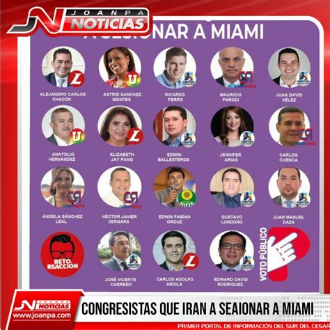 Estos Son Los Nombres De 18 Congresistas Que Van A Sesionar En Miami