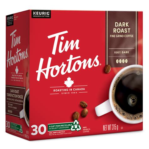 Tim Hortons Coffee Dark Roast Coffee K Cups 30 Count Timshop