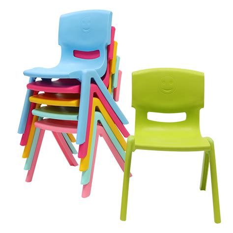 6pcs Colorful School Stackable School Chairs With 11inch Seat Height