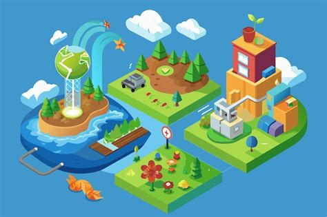 This colorful illustration highlights various stages of the nitrogen ...