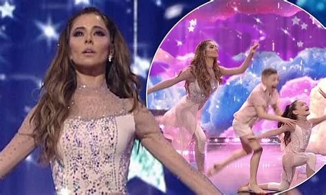 Cheryl Looks Ethereal In A Nude Sequinned Leotard On The Greatest