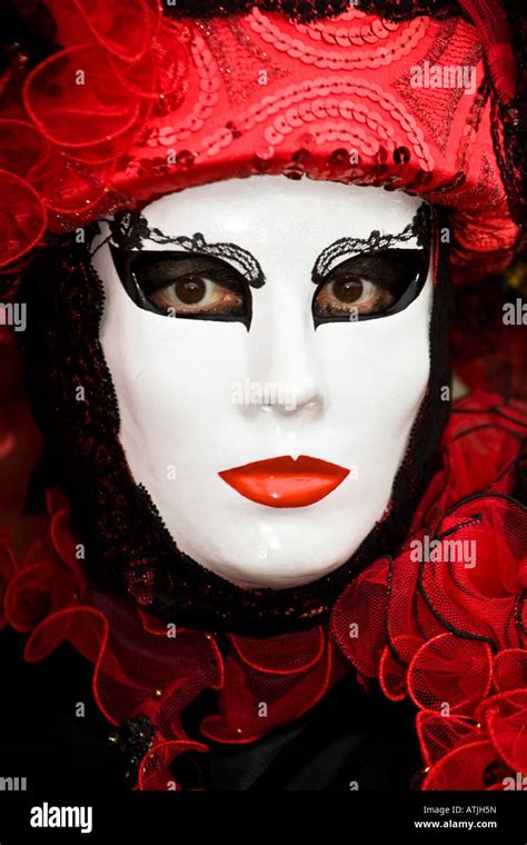 Portrait Of A Person Dressed In Carnival Costume And Mask Venice