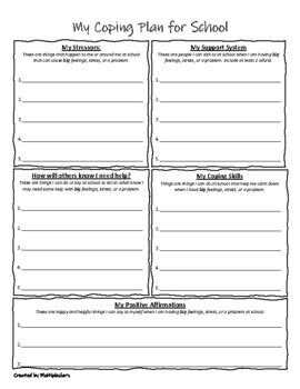coping plan  school  coping plan  home safety plan