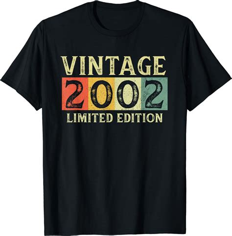 Vintage 2002 Limited Edition 22 Year Old Bday 22th Birthday Black T