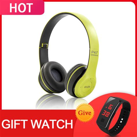 Free LED Watch Rechargeable Wireless 5 0 EDR Bluetooth Headphones USB