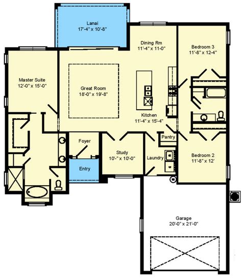 Southern Traditional Home Plan Just Over 1900 Square Feet With 3 Beds