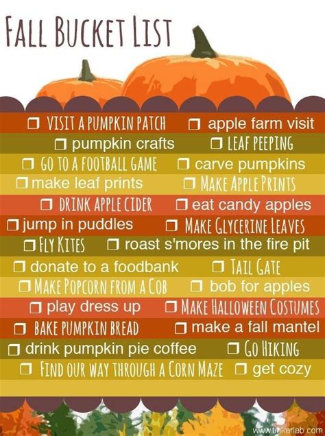 Fall Bucket List Ideas