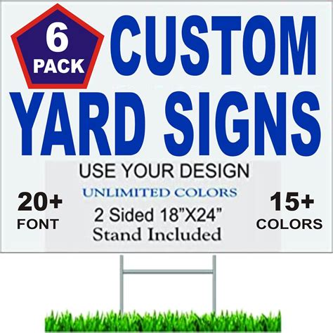 Amazon.com : Custom Yard Signs with Steel H Stakes, Custom yard signs 6