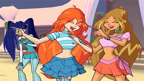 Bloom Flora And Musa Point And Laugh Winx Club Clip Youtube