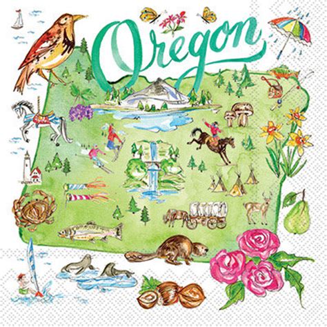 Oregon Cocktail Napkins, Set of 20, Oregon State Napkins - Etsy