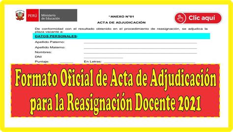 Minedu Formato Oficial De Acta De Adjudicaci N Para La Reasignaci N Hot Sex Picture