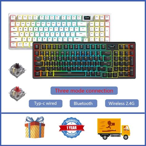 Monka Wireless Three Mode Mechanical Keyboard Rgb Hot Plug Bluetooth Game Keyboard Shopee