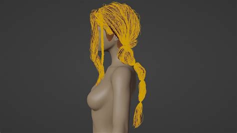 D Model Blonde Girl With Bubble Braids Hairstyle Rigged K Texture Vr Ar Low Poly