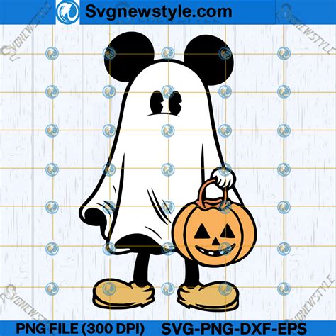 Mickey Mouse Ghost Svg Png Dxf Eps Files For Cricut