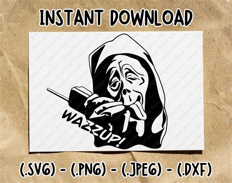 Scary Movie Wazzup Svg Scream Face Svg Wazzup Svg Ghost Face Svg