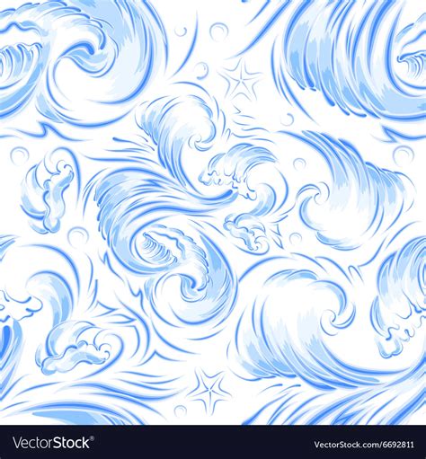 Blue Sea Wave Seamless Background Texture Vector Image