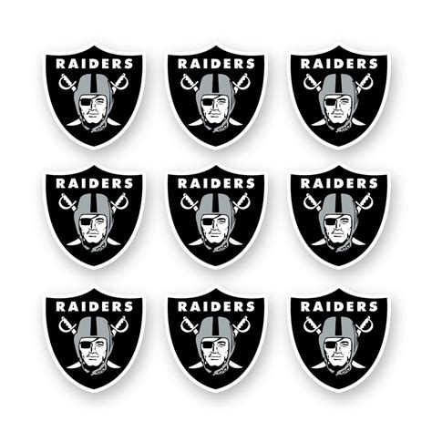 Las vegas raiders logo mascot die cut vinyl decal set of 21 by 1 5in ...