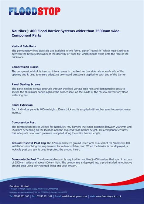 Nautilus 400 Flood Barriers over 2500mm Wide UK