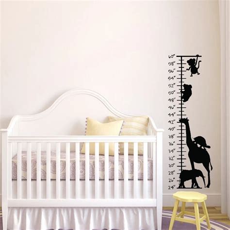 Peel And Stick Safari Growth Chart Decal Removable Growth Chart Wall