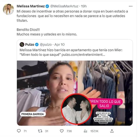 Melissa Martínez Habría Lanzado Indirecta A Novia De Matías Mier Infobae