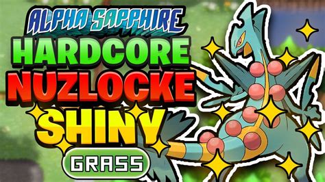 Pokemon Alpha Sapphire Hardcore Nuzlocke Shiny Grass Type Only No