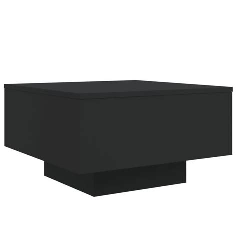 Mxzzand Table basse avec lumières LED noir 55x55x31 cm Cdiscount Maison