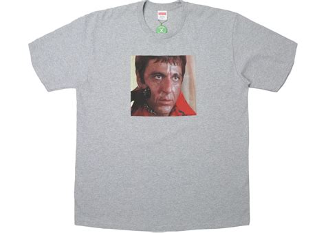 Supreme Scarface Shower Tee Heather Grey Mens Fw17 Us