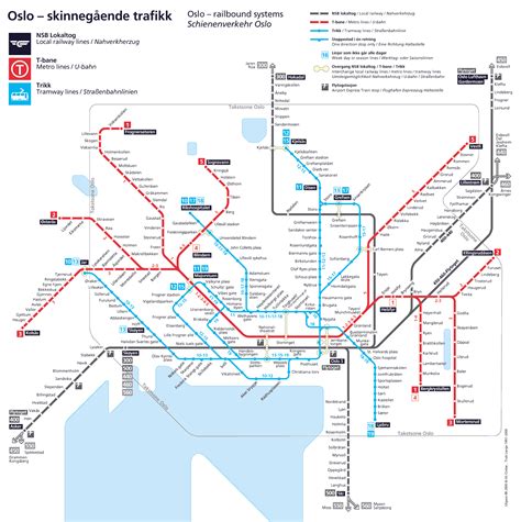 Mappa della metropolitana di Oslo - Cartina della metropolitana di Oslo
