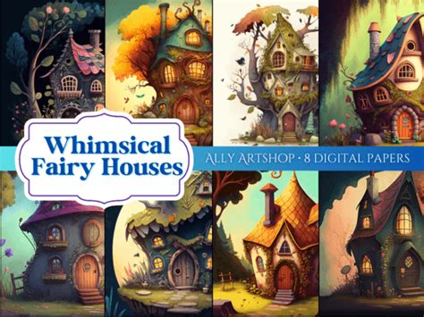 Whimsical Fairy Houses Graphic By Ally Artshop · Creative Fabrica