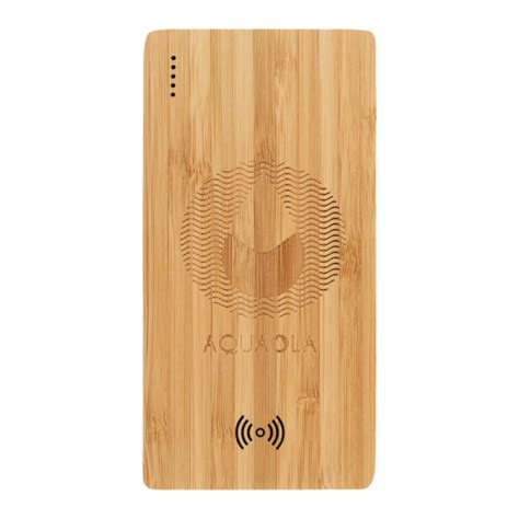 Custom Fsc 100 Bamboo 5000 Mah Wireless Power Bank