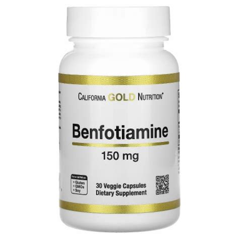 California Gold Nutrition Benfotiamine 150 mg - 30 Veggie Capsules, 30 ...