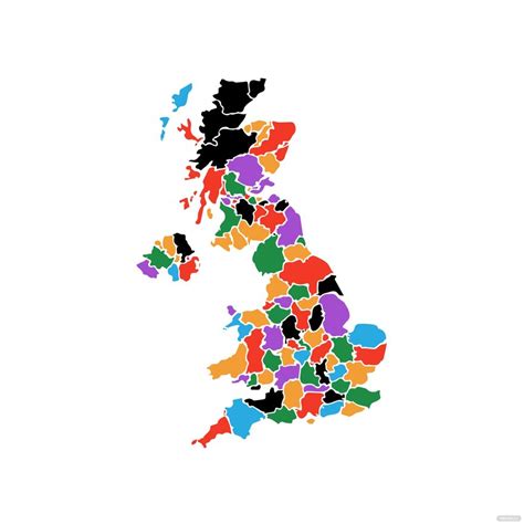 UK Counties Map Geography Sign for Schools Free P&P