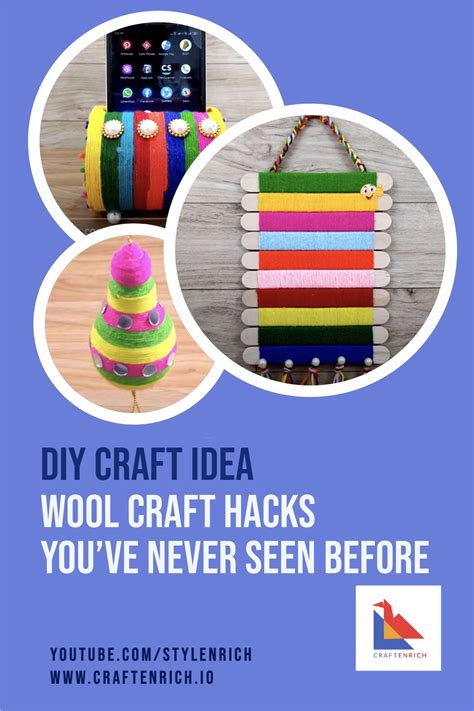 Easy 5 Wool Craft Hacks you have Never Seen Before ! Easy DIY woolen craft ideas Crafts Hacks ...