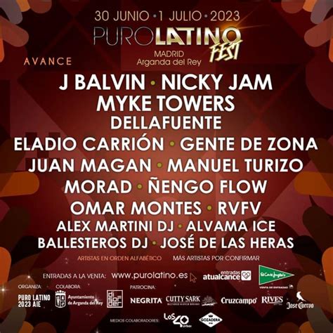 Puro Latino Madrid 2023 Cartel Entradas Y Detalles