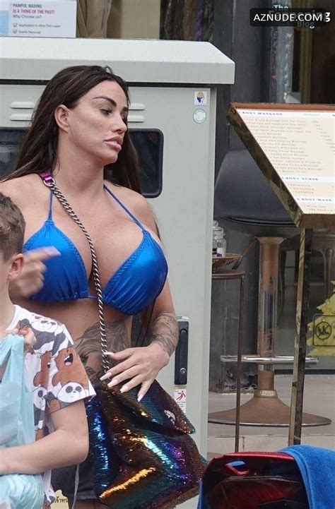 Katie Price Sexy Spotted Showing Off Her Busty Boobs In A Hot Blue Bikini While Shopping In