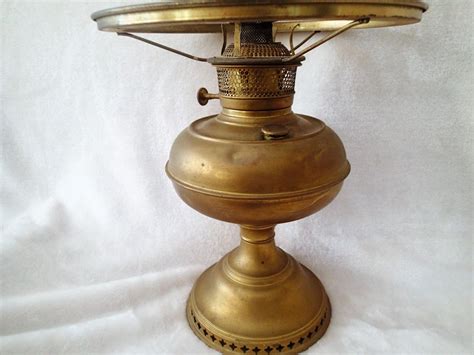 Oil Lamp B H Bradley And Hubbard Antique Brass Oil Lamp Rustic Home