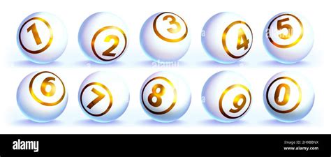 Balles blanches Lotto avec des nombres dorés vecteur illustration