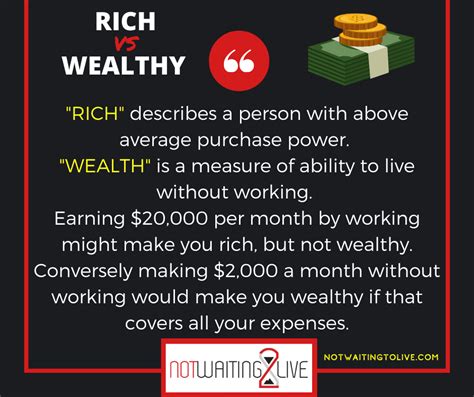 Rich Vs Wealthy Not Waiting To Live