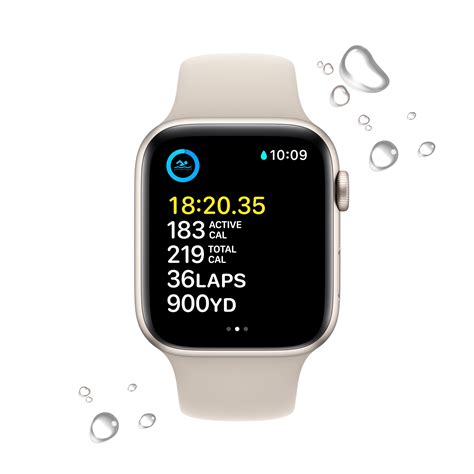 Apple Watch SE (GPS) 44mm Starlight Aluminum Case with Starlight Sport ...