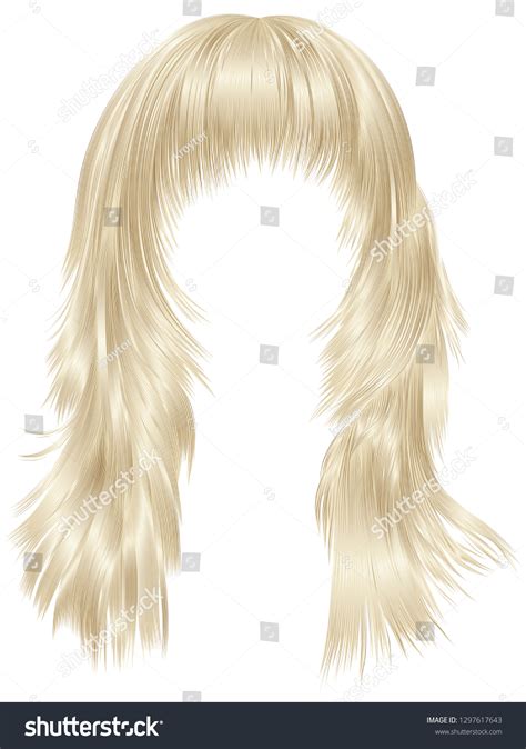 Trendy Woman Long Hairs Blonde Colors Stock Vector Royalty Free Shutterstock
