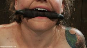 Gagged Blonde Is Bound To BDSM Equipment While Her Tight XXX Dessert
